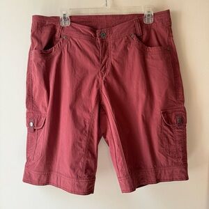KÜHL Splash long cargo shorts Women’s 14  gorgeous Antique Rose red, 11” inseam